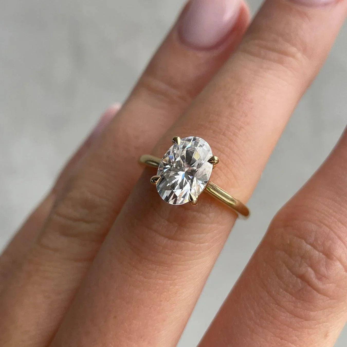 Modern 2.00TCW oval cut lab grown diamond engagement ring IGI certified 4 claw cathedral setting ethical diamond engagement wedding bridal jewelry ring luxury