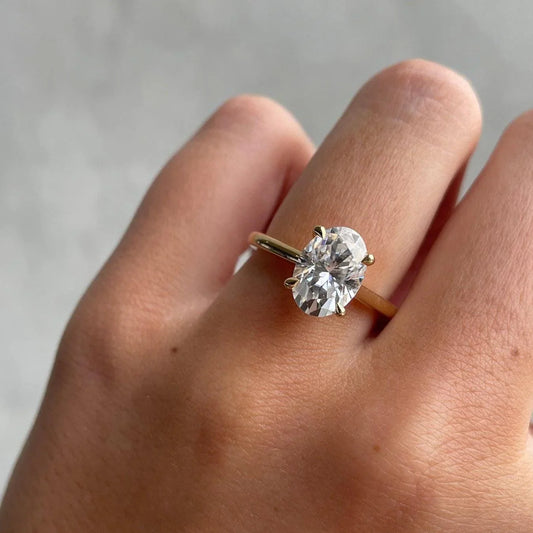 Luxury 2.00TCW oval lab grown diamond engagement ring IGI certified ethical diamond 4 claw cathedral setting wedding bridal fine jewelry engagement ring