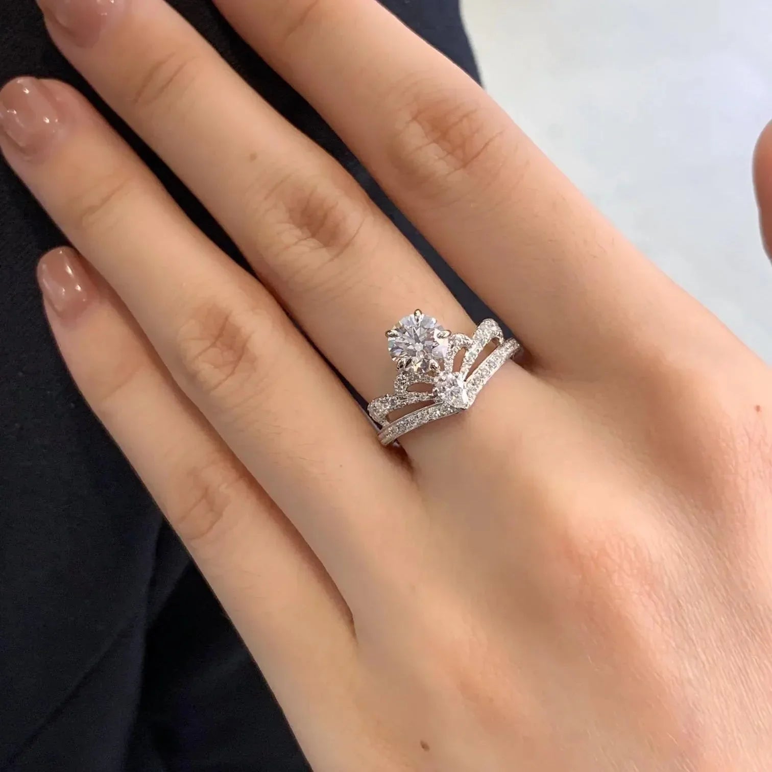 Elegant 2.00TCW round pear lab grown diamond engagement ring IGI certified unique elegant setting ethical diamond engagement wedding bridal jewelry ring fine