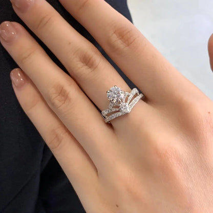 Elegant 2.00TCW round pear lab grown diamond engagement ring IGI certified unique elegant setting ethical diamond engagement wedding bridal jewelry ring fine