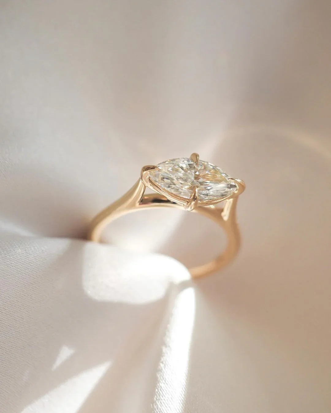 Marquise 2.0ct lab grown diamond solitaire ring IGI certified wedding engagement promise ring for her anniversary gold fine jewelry luxury elegant design