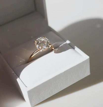 2.0ct round cut lab grown diamond solitaire engagement ring IGI certified, luxury wedding ring bridal jewelry promise ring ethical sustainable diamond gift