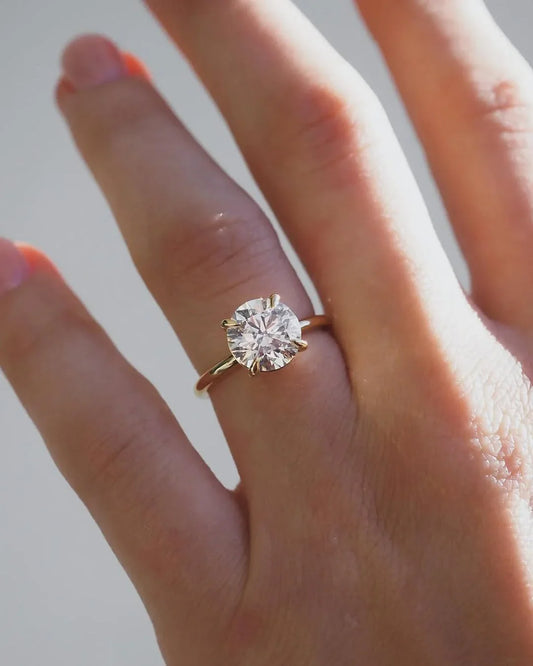 2.0ct round cut lab grown diamond engagement ring, solitaire setting IGI certified, elegant wedding ring bridal jewelry promise ring ethical sustainable diamond