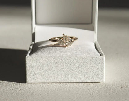 2.0 TCW Toi Et Moi pear duet lab grown diamond ring engagement wedding ring, romantic bridal jewelry, ethical luxury gift for her promise ring