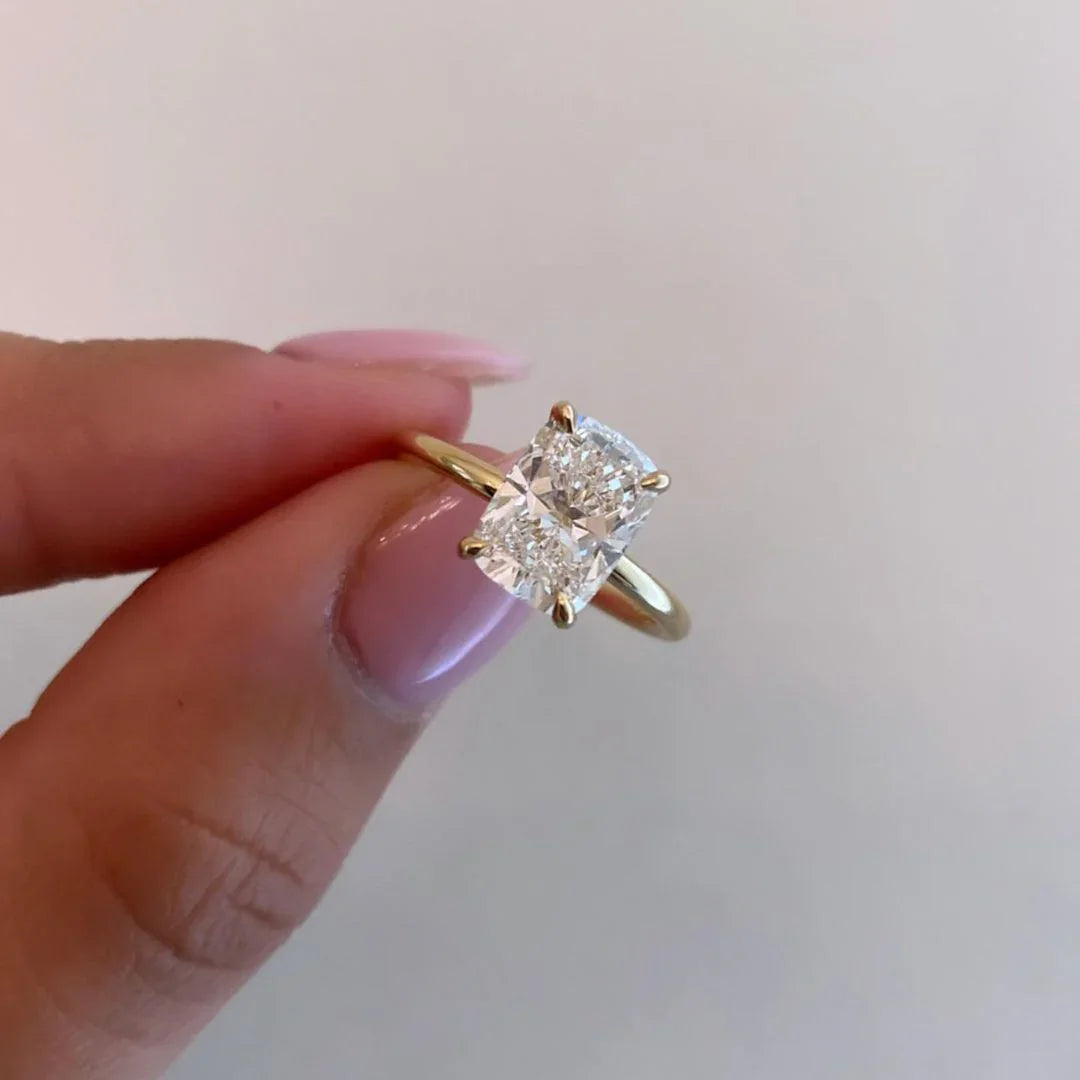 2.10 TCW elongated cushion lab grown diamond engagement ring solitaire IGI certified wedding ring bridal jewelry promise ring ethical sustainable gift for her