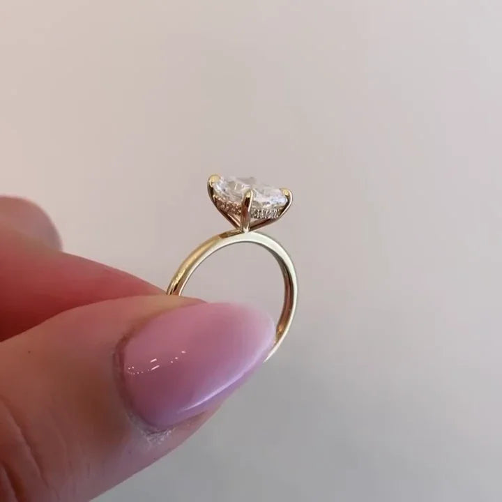 2.10 TCW elongated cushion lab grown diamond solitaire engagement ring IGI certified wedding ring bridal jewelry promise ring sustainable ethical luxury gift