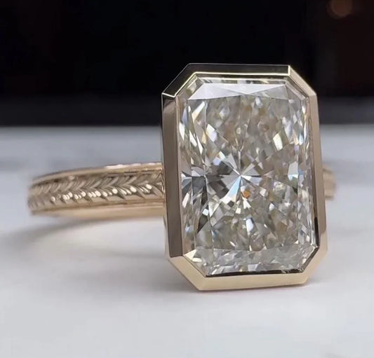 2.10TCW Radiant Lab Grown Diamond Engagement Ring | Bezel Setting | IGI Certified 