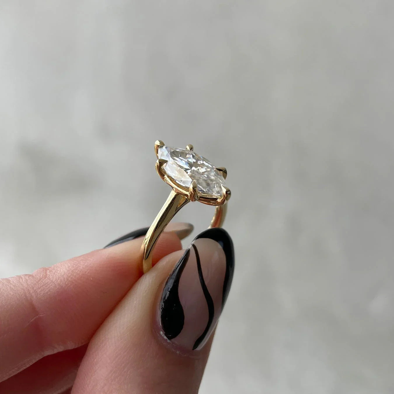 2.20ct Marquise Lab Grown Diamond Engagement Ring | Solitaire 6 Claw Setting | IGI Certified 