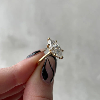 2.20ct Marquise Lab Grown Diamond Engagement Ring | Solitaire 6 Claw Setting | IGI Certified 