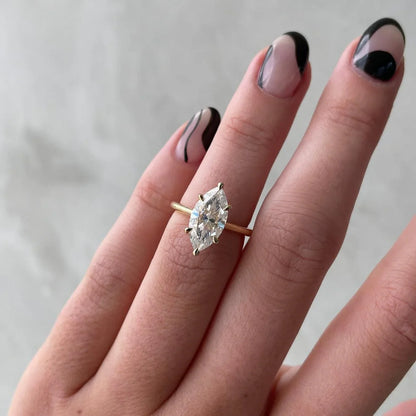 2.20ct Marquise Lab Grown Diamond Engagement Ring | Solitaire 6 Claw Setting | IGI Certified 