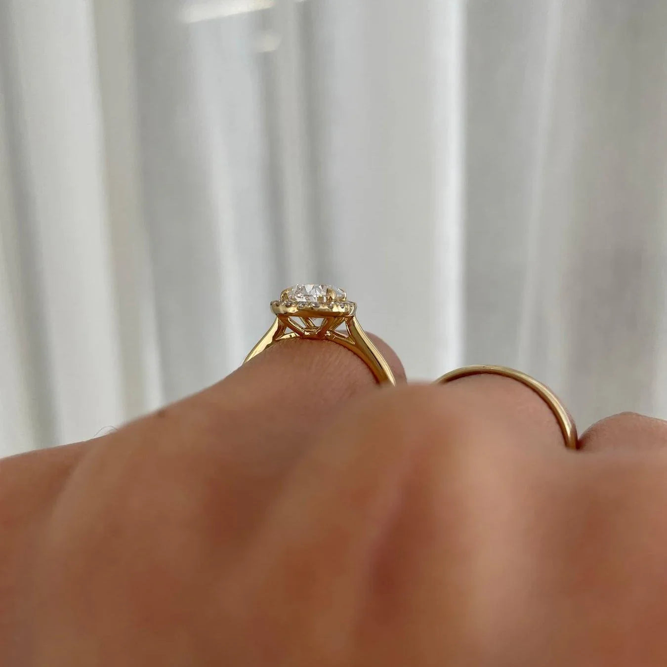 2.20TCW Pear Lab Grown Diamond Engagement Ring | Halo Setting with 2.00ct Center | IGI Certified 