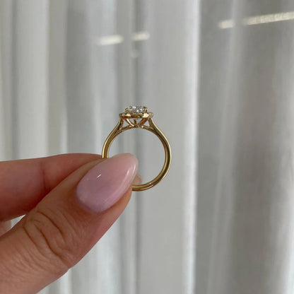 2.20TCW Pear Lab Grown Diamond Engagement Ring | Halo Setting with 2.00ct Center | IGI Certified 