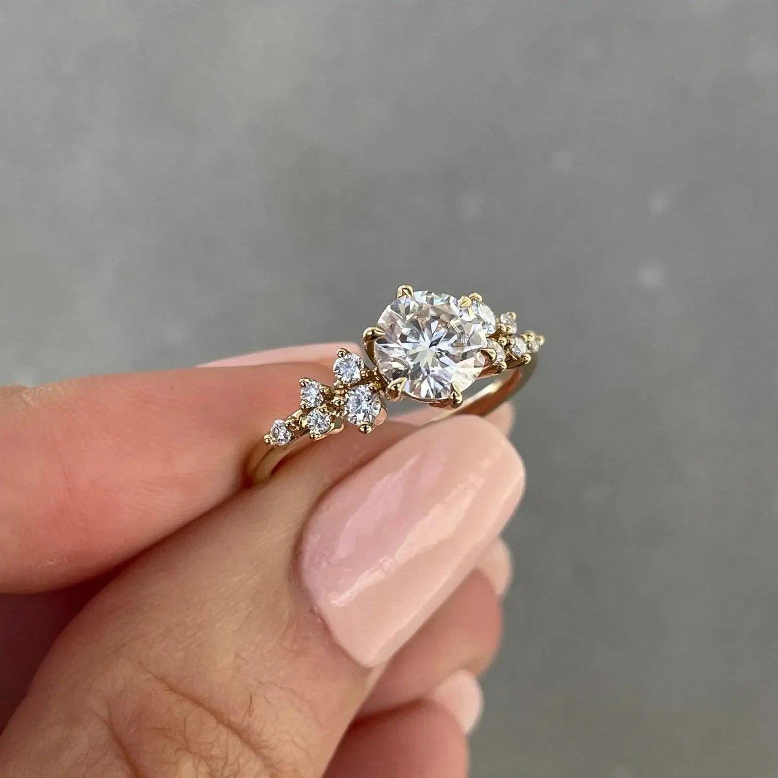 2.24TCW round lab grown diamond engagement ring, three stone setting, IGI certified bridal ring, luxury wedding jewelry for women