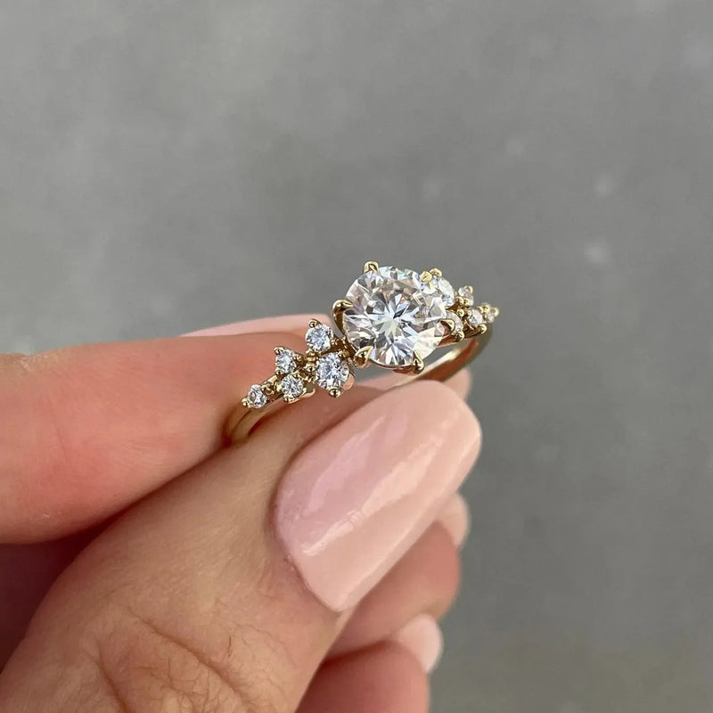2.00CT Round Lab Grown Diamond Engagement Ring | Three Stone Ring | IGI Certified