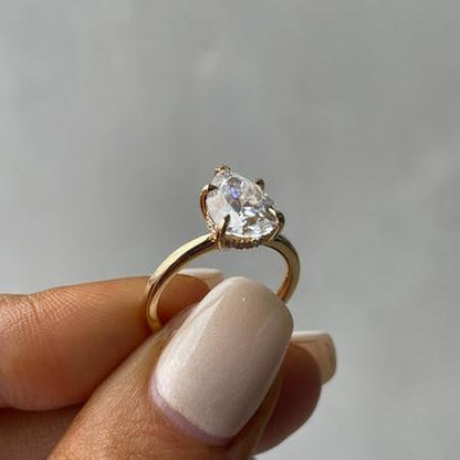 2.00 CT Pear Lab Grown Diamond Engagement Ring | Hidden Halo Setting | IGI Certified 