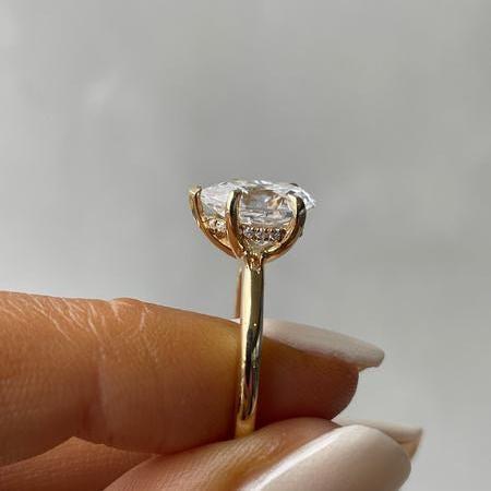 2.00 CT Pear Lab Grown Diamond Engagement Ring | Hidden Halo Setting | IGI Certified 