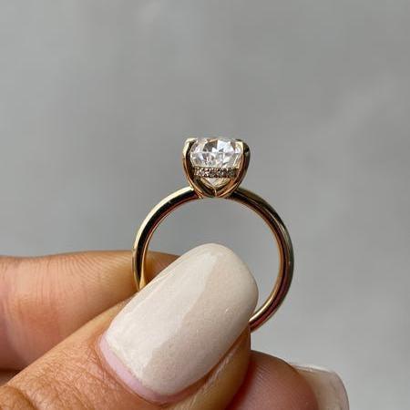2.30TCW Pear Lab Grown Diamond Engagement Ring | Hidden Halo Setting | IGI Certified 