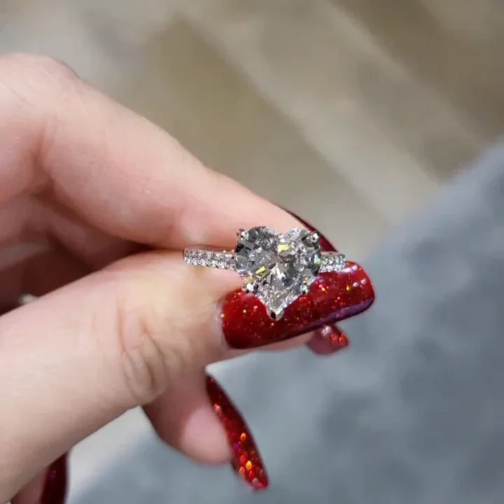 2.00 CT Heart Lab Grown Diamond Engagement Ring | Cathedral Setting | IGI Certified 