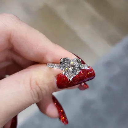 2.00 CT Heart Lab Grown Diamond Engagement Ring | Cathedral Setting | IGI Certified 