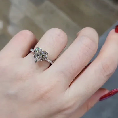 2.40TCW Heart Lab Grown Diamond Engagement Ring | Cathedral Setting | IGI Certified 