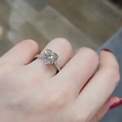 2.40TCW Heart Lab Grown Diamond Engagement Ring | Cathedral Setting | IGI Certified 
