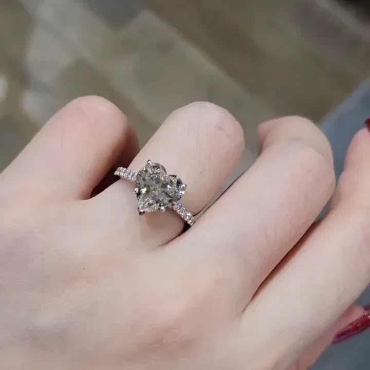 2.00 CT Heart Lab Grown Diamond Engagement Ring | Cathedral Setting | IGI Certified 