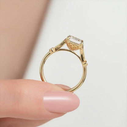 2.50 CT Emerald Cut Lab Grown Diamond Engagement Ring | IGI Certified 