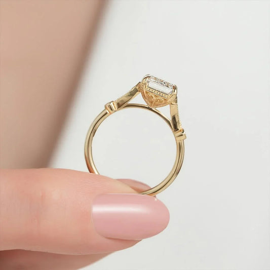 2.50 CT Emerald Cut Lab Grown Diamond Engagement Ring | IGI Certified 