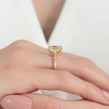 2.50 CT Emerald Cut Lab Grown Diamond Engagement Ring | IGI Certified 