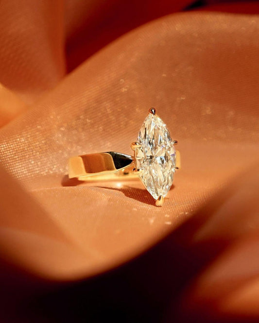 2.50 CT Marquise Lab Grown Diamond Engagement Ring | Solitaire Ring | IGI Certified 