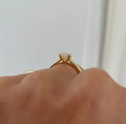 2.50 CT radiant cut lab grown diamond IGI certified engagement ring classic trellis setting bridal wedding jewelry anniversary solitaire gold ring
