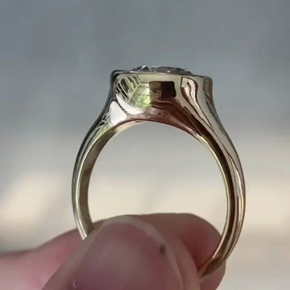 2.50 CT round lab grown diamond IGI certified engagement ring bezel set yellow gold ring bridal wedding jewelry anniversary solitaire diamond ring