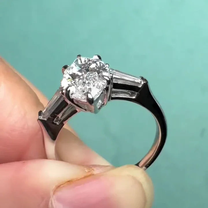 2.50 TCW Marquise Lab Grown Diamond Engagement Ring | Modern Bypass Ring | IGI Certified 