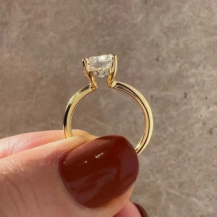 Elegant 2.50ct cushion lab grown diamond engagement ring hidden halo setting IGI certified bridal wedding jewelry luxury engagement ring modern style