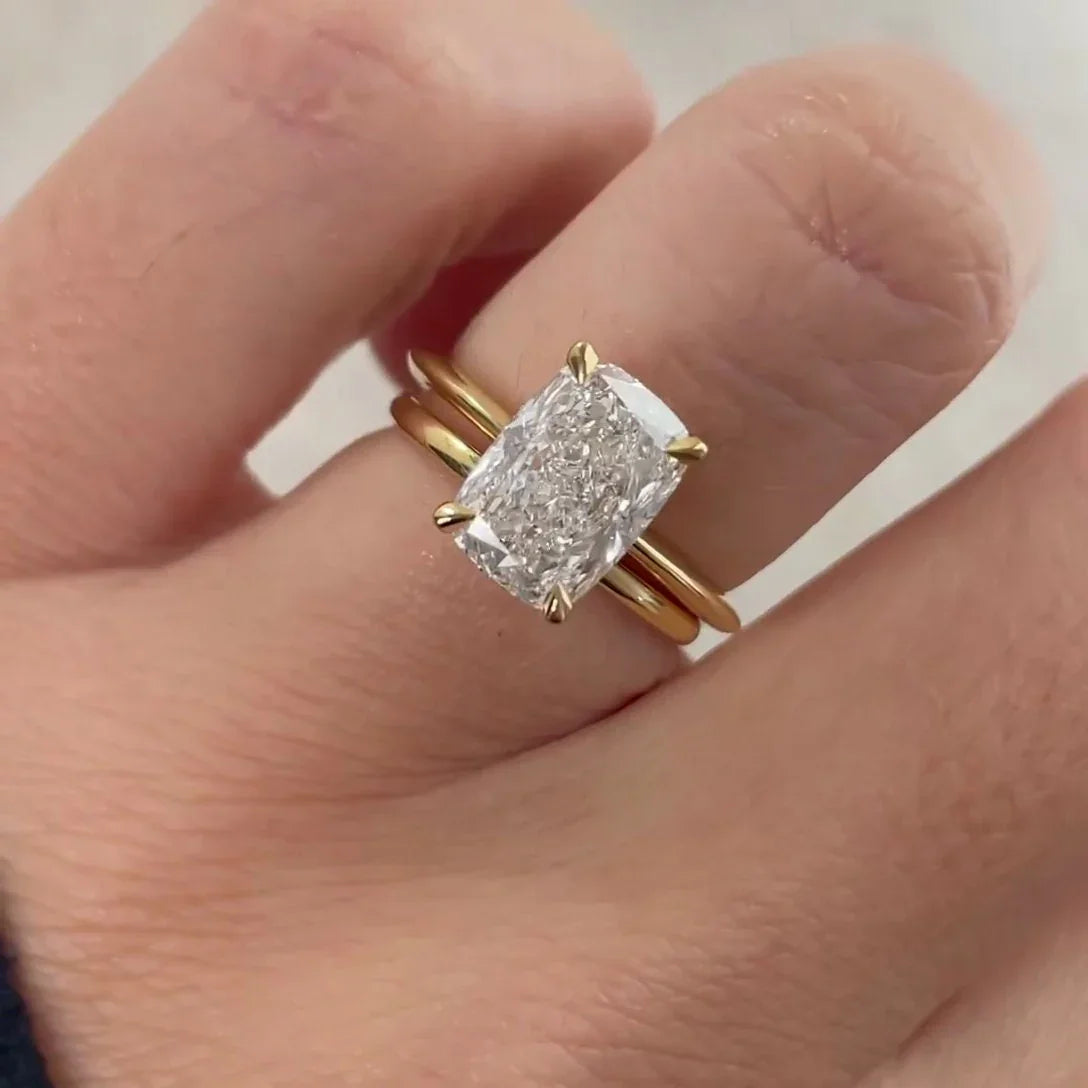 Luxury 2.50ct cushion cut lab grown diamond engagement ring hidden halo IGI certified bridal wedding ring engagement fine jewelry timeless elegant ring