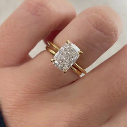 Luxury 2.50ct cushion cut lab grown diamond engagement ring hidden halo IGI certified bridal wedding ring engagement fine jewelry timeless elegant ring