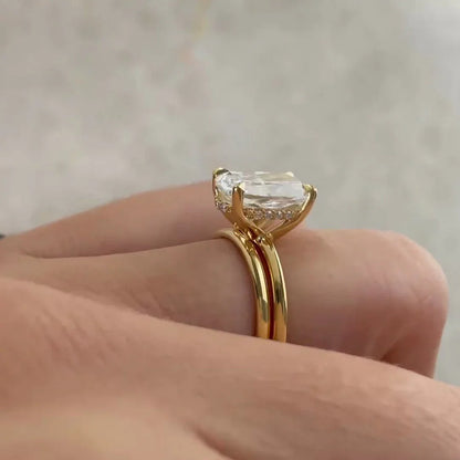 2.50ct Cushion Lab Grown Diamond Engagement Ring | Hidden Halo Setting | IGI Certified 