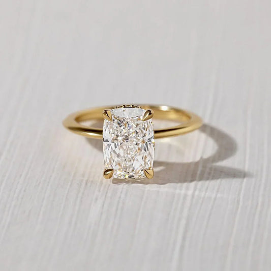 2.50ct cushion lab grown diamond engagement ring hidden halo setting IGI certified bridal wedding ring luxury engagement jewelry elegant ring for her