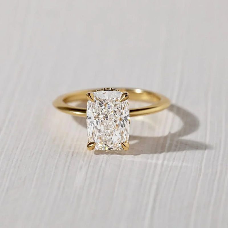 2.50ct Cushion Lab Grown Diamond Engagement Ring | Hidden Halo Setting | IGI Certified