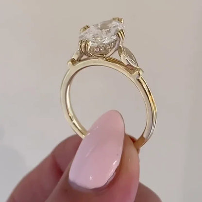 2.50ct marquise lab grown diamond engagement ring hidden halo setting IGI certified wedding ring luxury engagement jewelry fine diamond ring for her