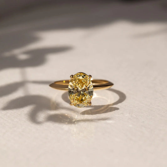 2.50ct oval cut fancy color lab grown diamond ring classic engagement ring anniversary gift promise ring IGI style bridal jewelry elegant ring for her