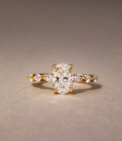 2.50ct oval cut lab grown diamond Veronica setting petite claws ring engagement ring wedding ring anniversary gift IGI style bridal jewelry for her