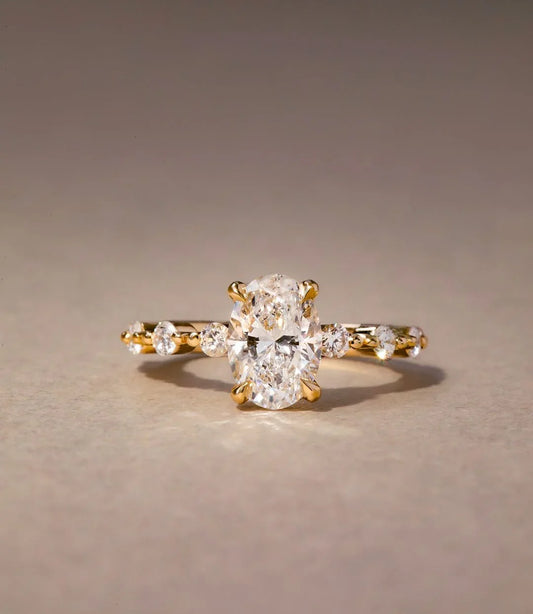 2.50ct oval cut lab grown diamond Veronica setting petite claws ring engagement ring wedding ring anniversary gift IGI style bridal jewelry for her