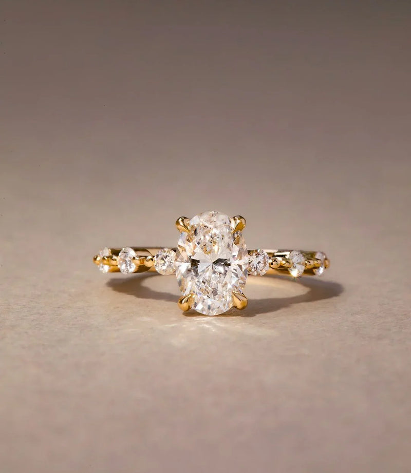 2.50ct Oval Cut Lab Grown Diamond With Veronica Setting Petite Claws Ring Luxurious Engagement Ring and Wedding ring, Anniversary Gift