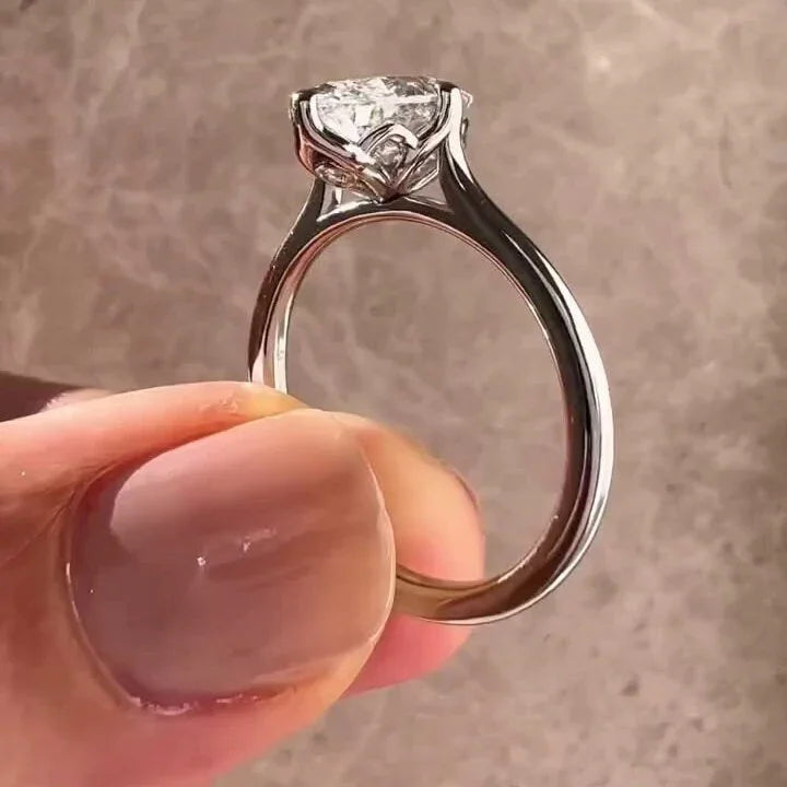 Elegant 2.50ct oval lab grown diamond engagement ring cathedral setting IGI certified bridal wedding jewelry luxury engagement ring classic design ring