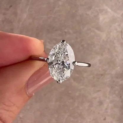 2.50ct oval lab grown diamond engagement ring cathedral setting IGI certified bridal wedding ring luxury engagement jewelry elegant oval diamond ring