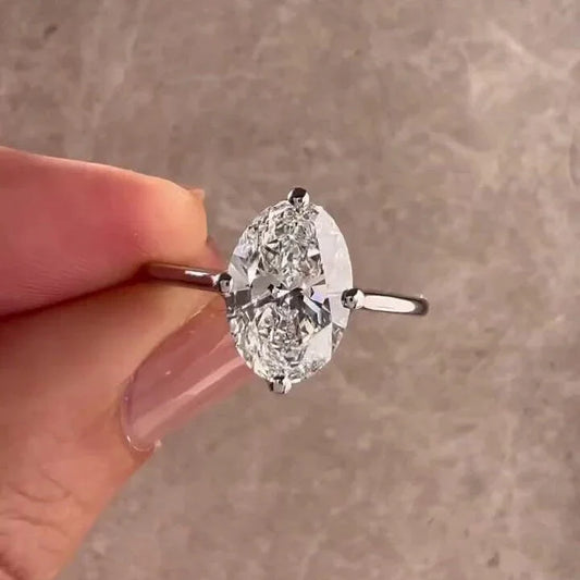 2.50ct oval lab grown diamond engagement ring cathedral setting IGI certified bridal wedding ring luxury engagement jewelry elegant oval diamond ring