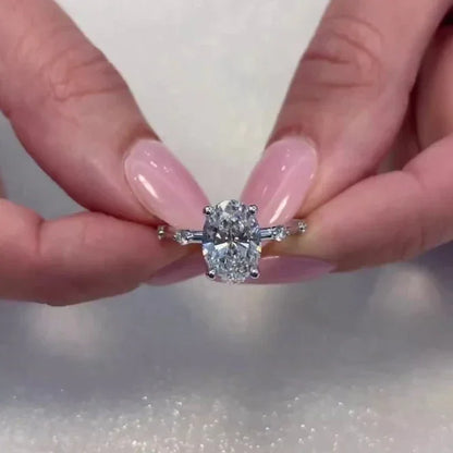 2.50ct Oval Lab Grown Diamond Engagement Ring | Pave Setting | IGI Certified 