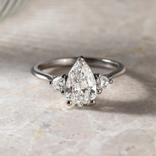 2.50ct oval lab grown diamond trio ring luxury wedding engagement ring promise ring anniversary gift IGI style bridal jewelry elegant ring for her