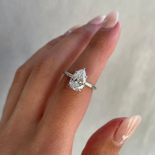 2.50ct Pear Cut Lab Grown Diamond Engagement Ring IGI Certified Classic Solitaire Ring, Bridal Wedding Band, Anniversary Gift, Fine Jewelry Ring